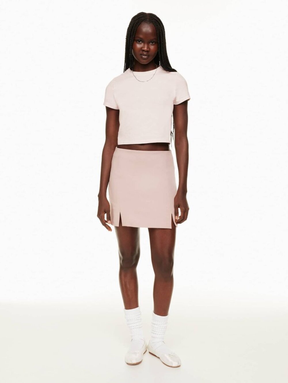 Aritzia Sunday Best Thigh Slit Doll Mini Skirt - Black - 2